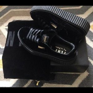 Rihanna Fenty Black Velvet Puma Creepers